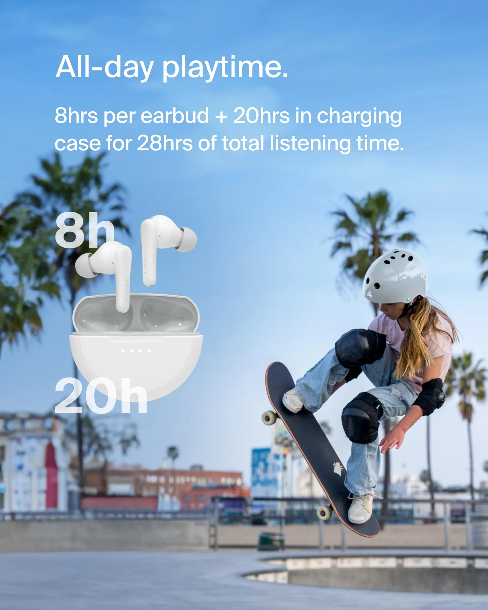 Headphones with Built-in Microphone，White